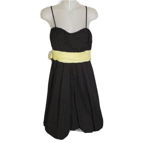 Maurices Dresses & Skirts - Maurices Womens Dress Junior Size 5/6 Black White Polka Dot Spaghetti Strap Tie